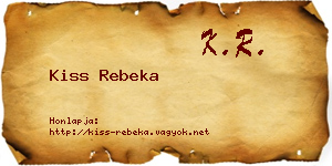 Kiss Rebeka névjegykártya